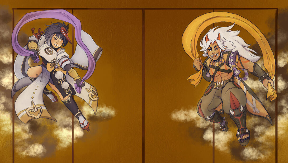 Fujin and Raijin x Genshin Impact